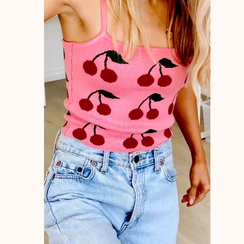 Verge Girl Pink Cherry Crop Top